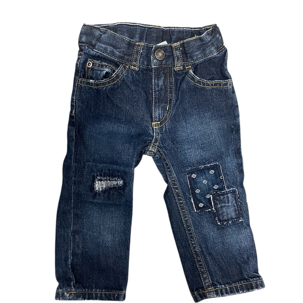 Carter's Blue Distressed Jeans with Patchwork